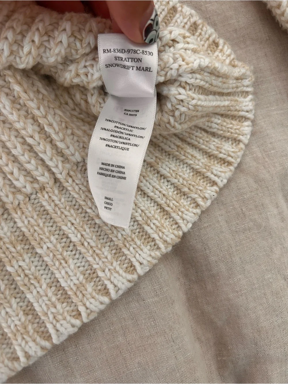 Rails Men’s Stratton Quarter Zip Sweater  Cream Zip-Front Knit Sweater